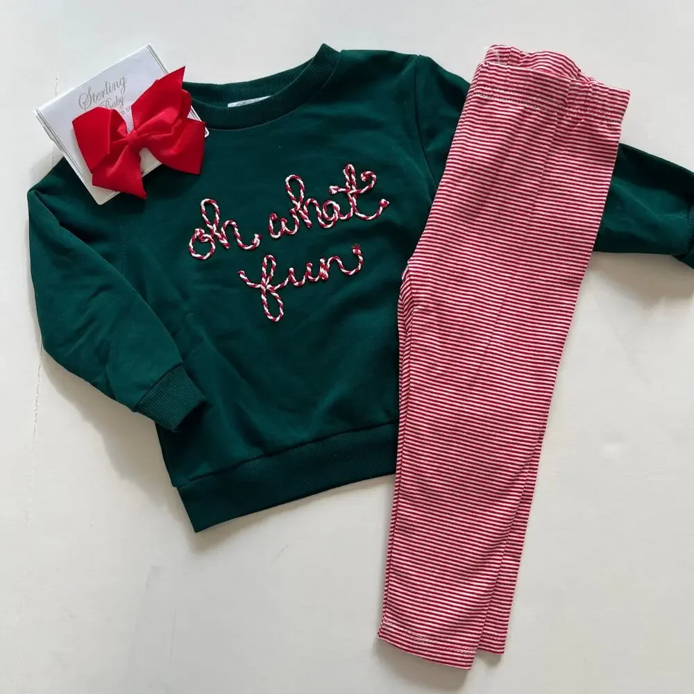 Sterling Baby 'Oh What Fun' Christmas Outfit Baby Girl 18M